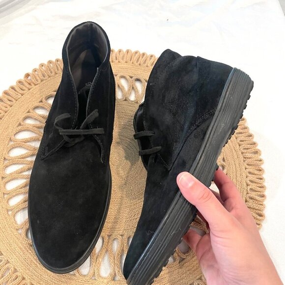 TOD\'S Men\'s Designer Black Suede Leather Ankle Chukka Boots US 6.5